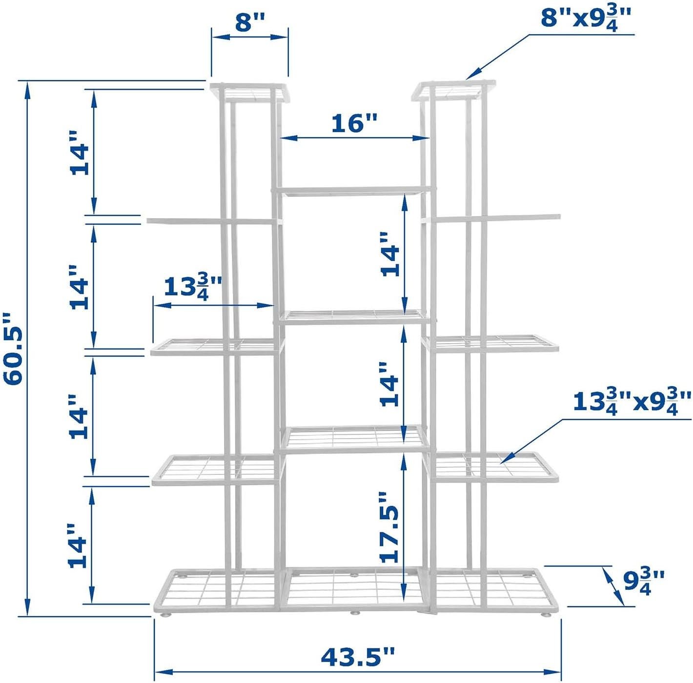 Close-up of weather-resistant metal plant stand construction on patio